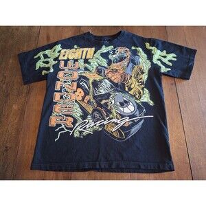 8th Wonder Racing Black  Men's T-Shirt Large Graphic of Race Car Size Large